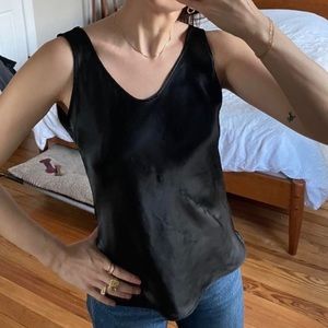 Vintage black silky tank top
